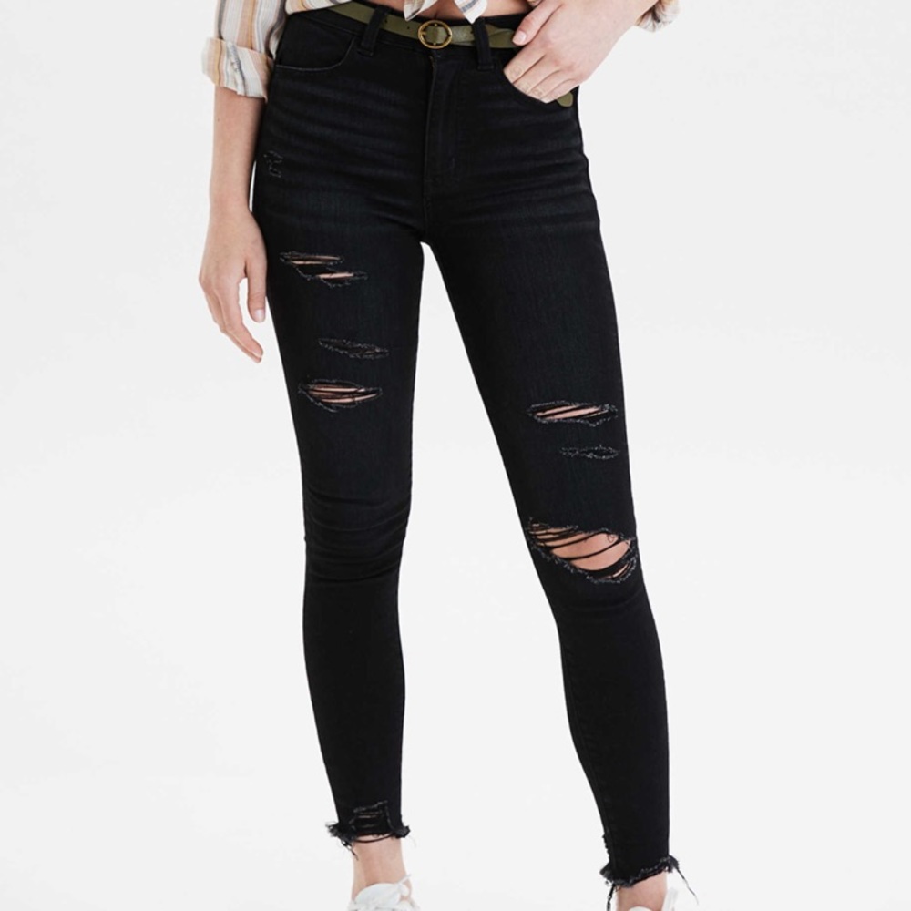 🐄❤️BLACK RIPPED JEANS